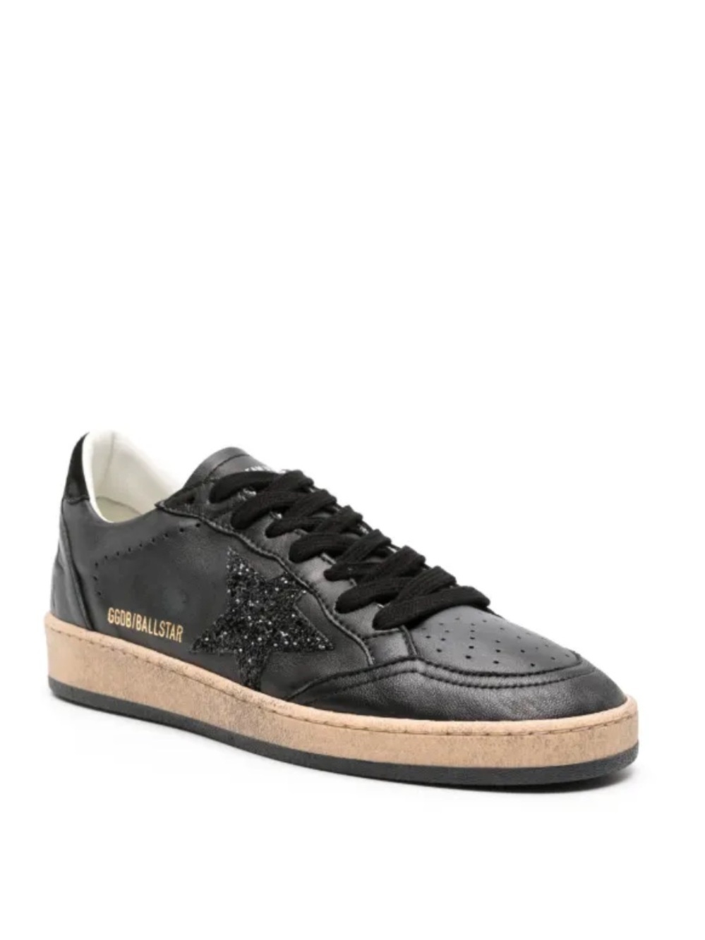 Golden Goose Ball Star trainers black nappa with black glitter star SZ 38